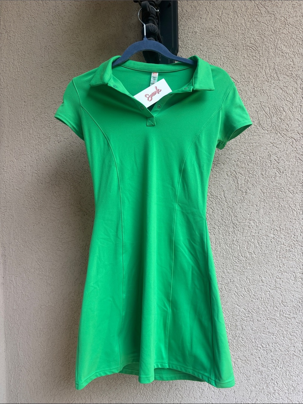 SWANK Bright Green Polo Mini Dress